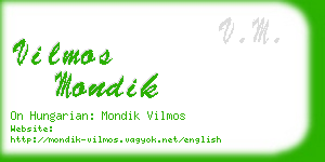 vilmos mondik business card